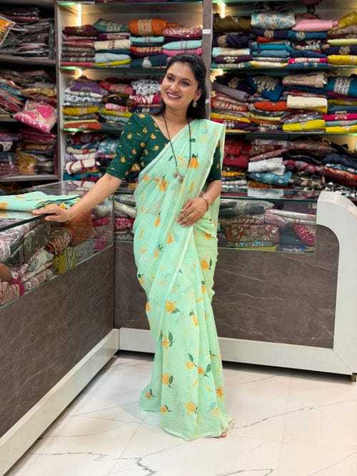 YNF Wholesale Linen Designer Sarees  | Surat Manufacturer