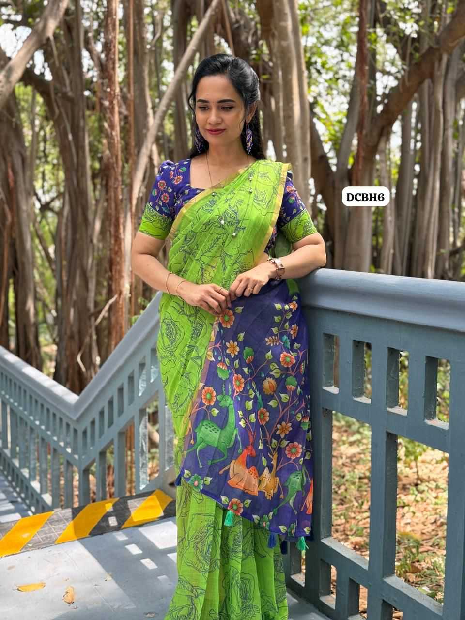 YNF Wholesale Linen Printed Sarees  | Surat Manufacturer