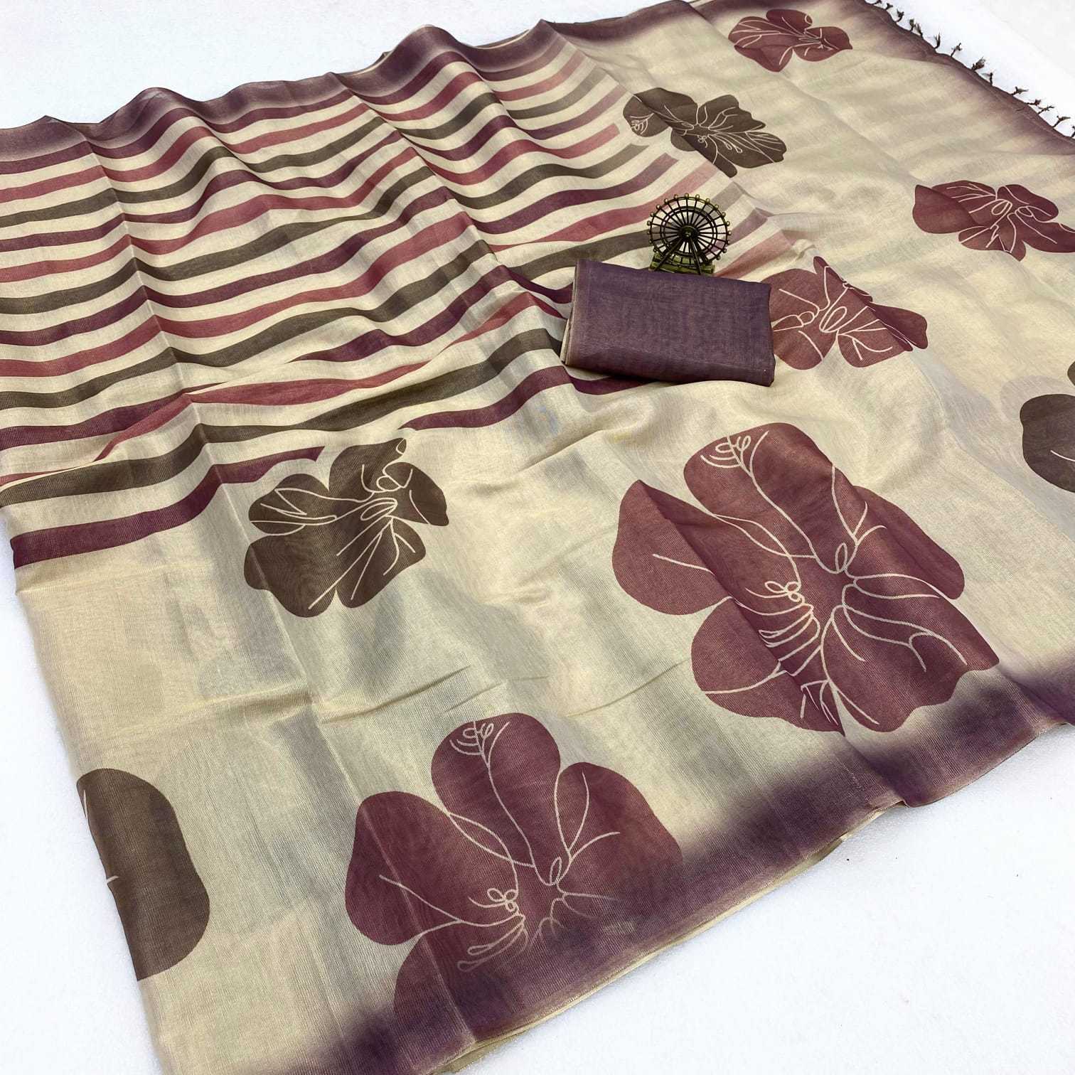 YNF Wholesale Tissue Silk Printed Silk Saree  | Surat Manufacturer