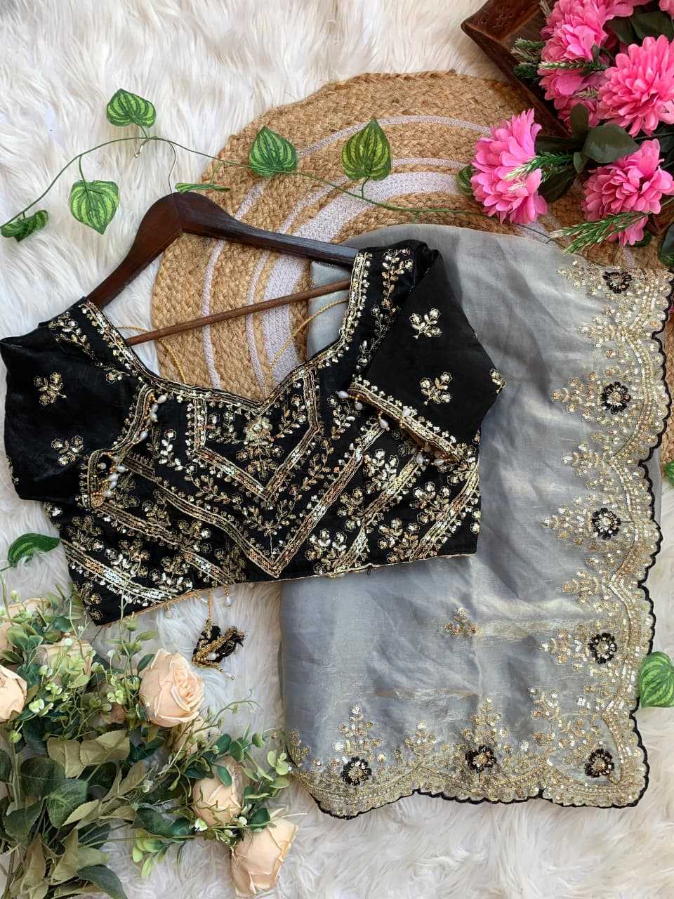 YNF Wholesale Satin Embroidered Sarees  | Surat Manufacturer