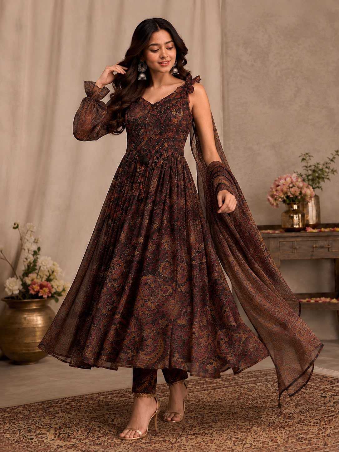YNF Wholesale Organza Silk Printed Suits  | Surat Manufacturer