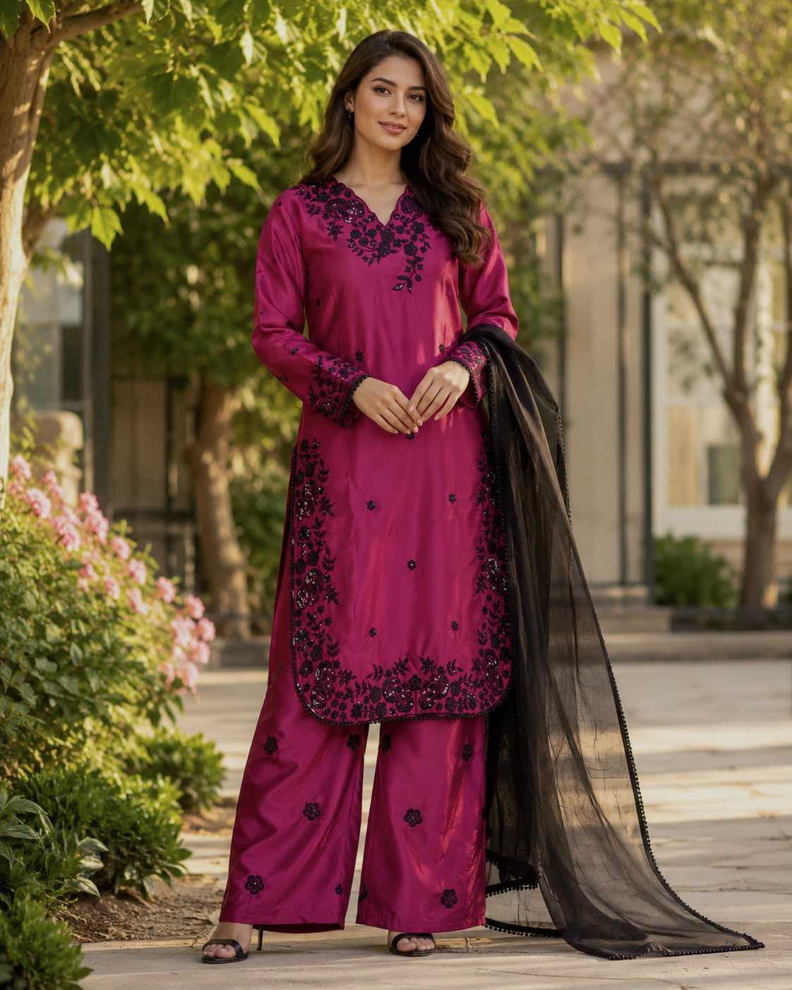 YNF Wholesale Crepe Embroidery Suits  | Surat Manufacturer