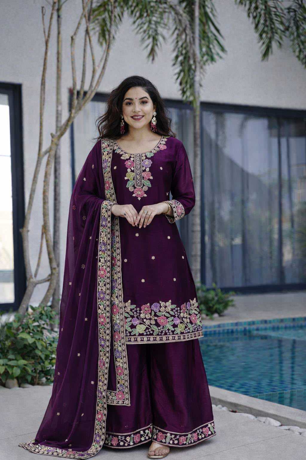 YNF Wholesale Faux Georgette Embroidery Suits  | Surat Manufacturer