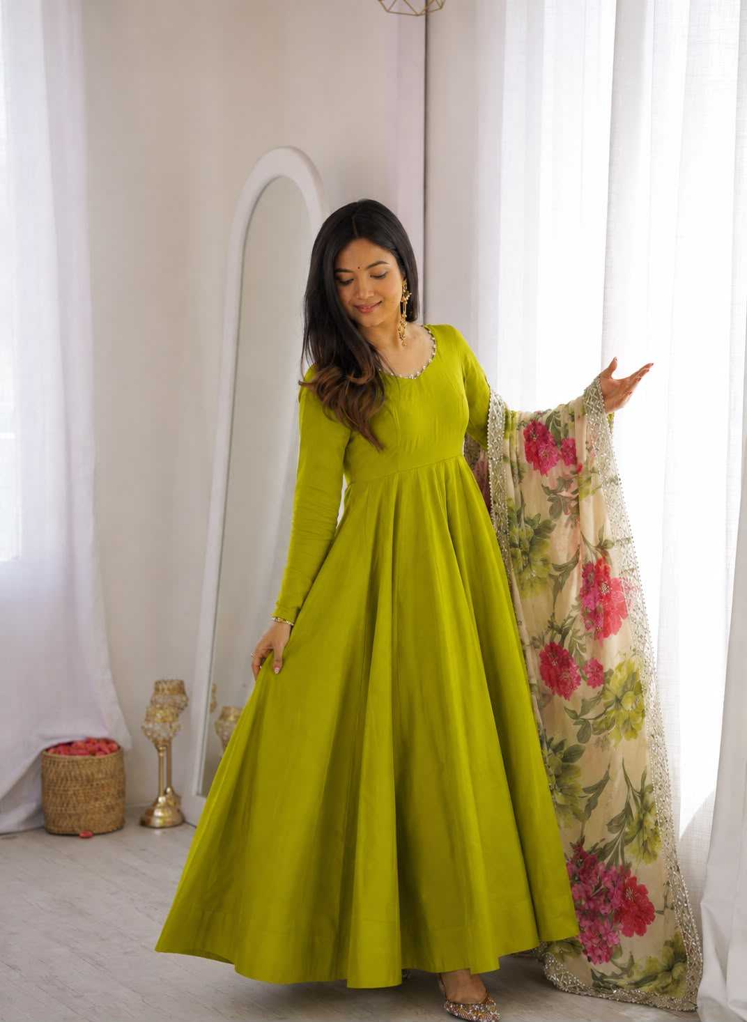 YNF Wholesale Heavy Roman Silk Party Gowns  | Surat Manufacturer
