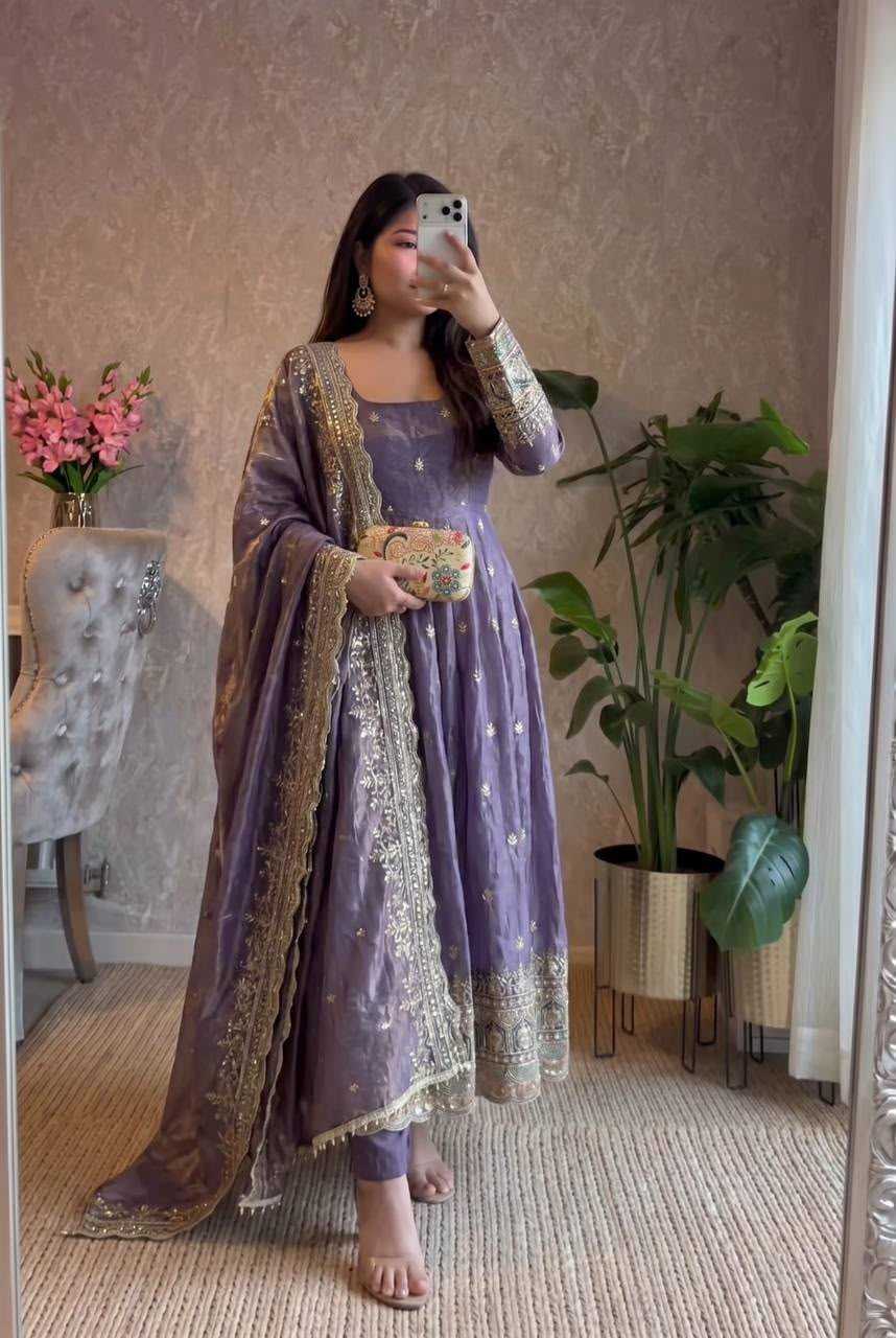 YNF Wholesale Silk Embroidery Gowns  | Surat Manufacturer