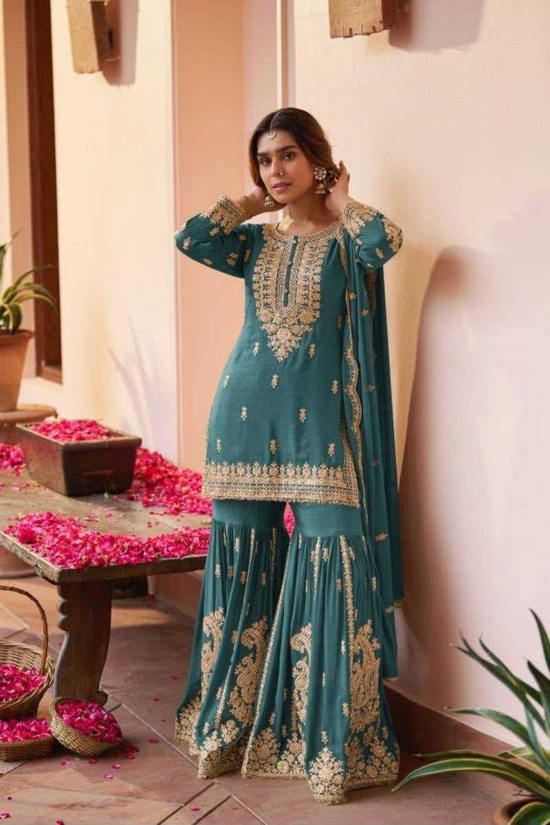 YNF Wholesale Faux Georgette Sharara Salwar Suits  | Surat Manufacturer