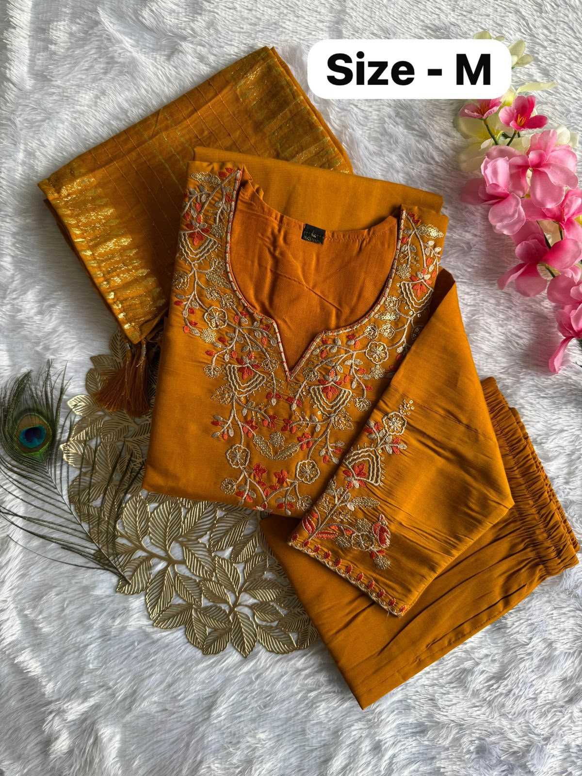 YNF Wholesale Heavy Roman Silk Embroidered Kurtis  | Surat Manufacturer