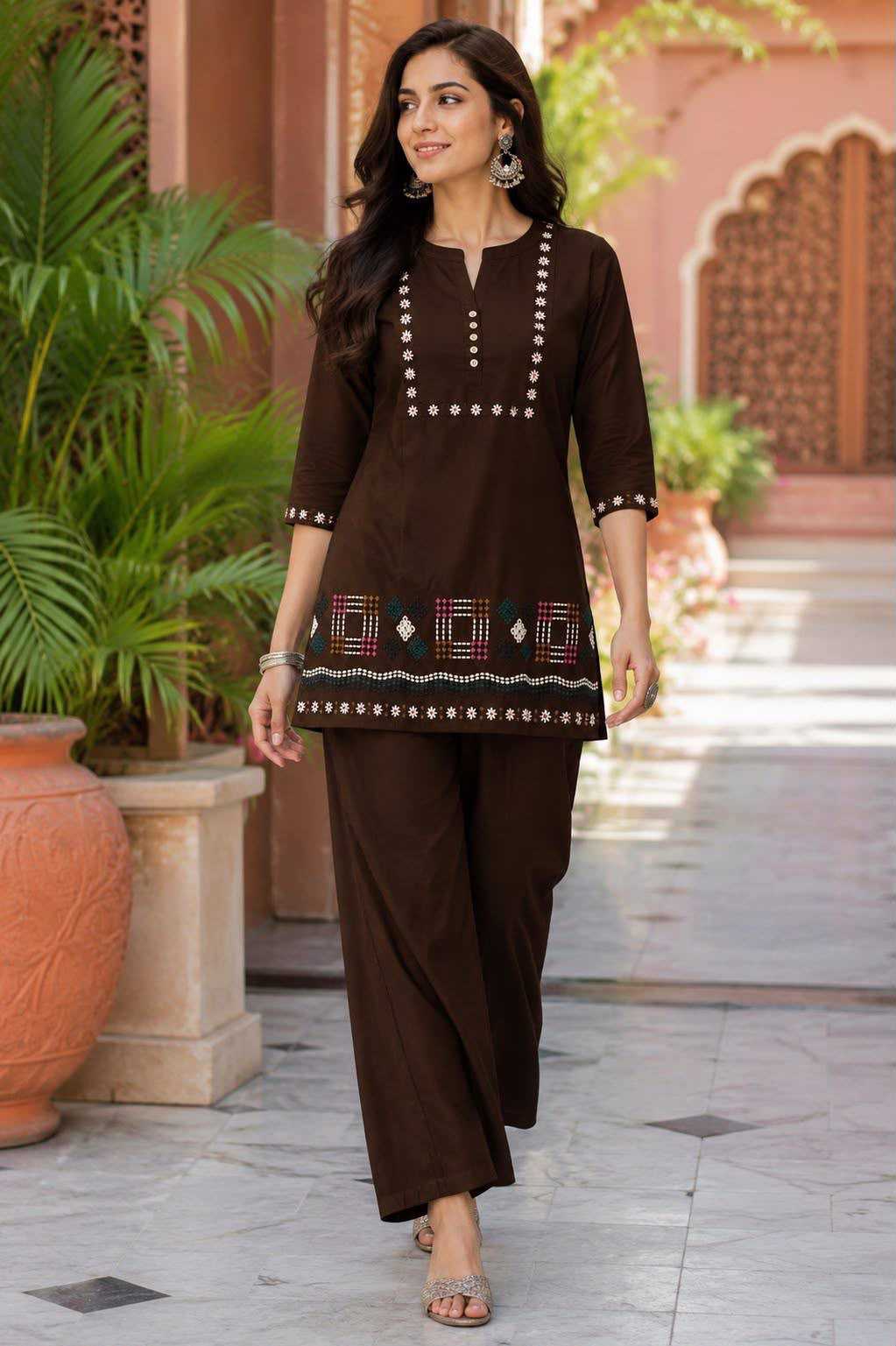 YNF Wholesale Cotton Co-ord Set KESH175 TajMahal-Brown | Surat Manufacturer