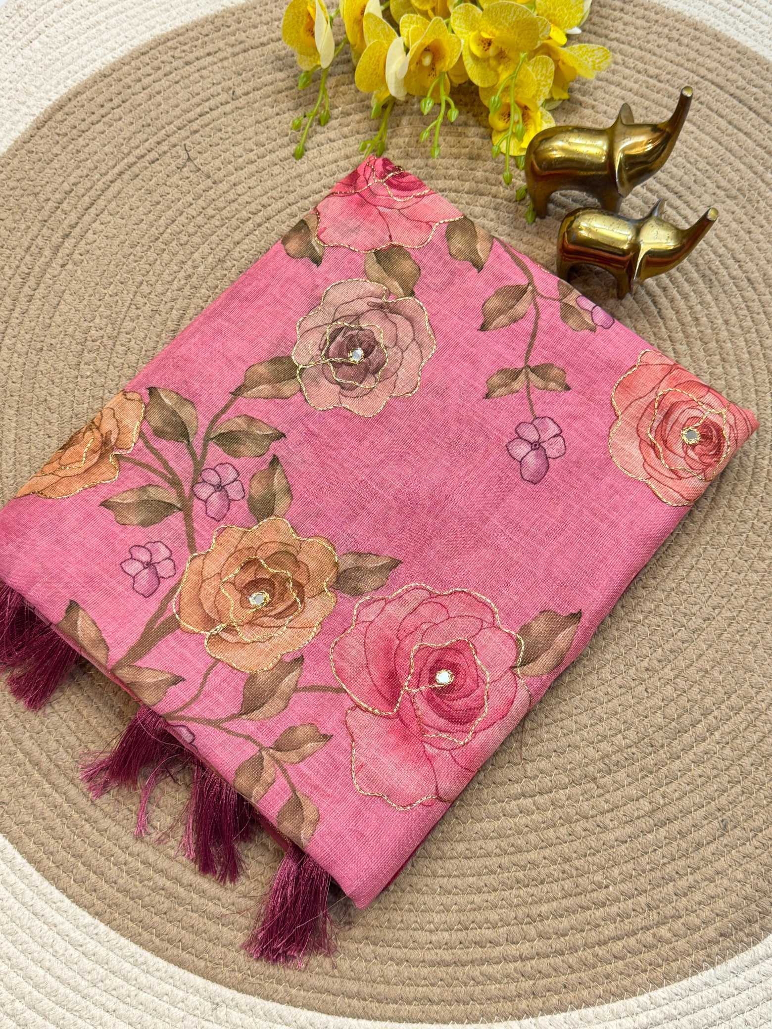 YNF Wholesale Linen Zari Border Sarees KESH187 Falguni | Surat Manufacturer