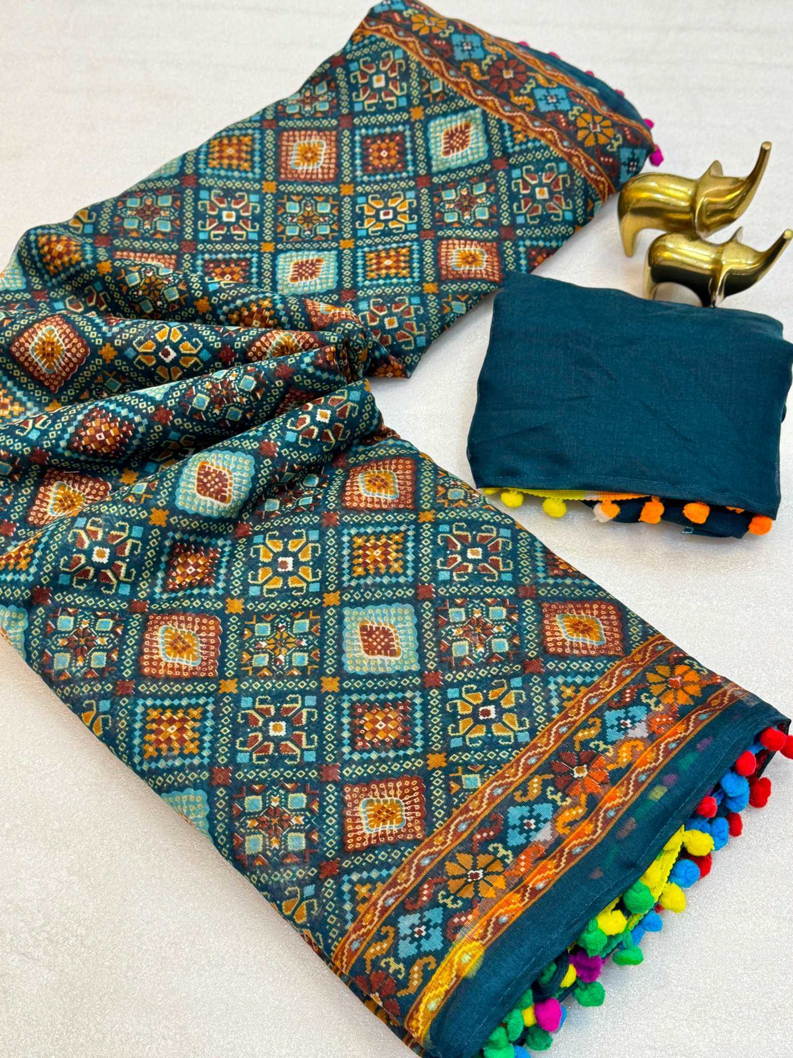 YNF Wholesale Cotton Printed Sarees KESH187 IKKAT 8 | Surat Manufacturer