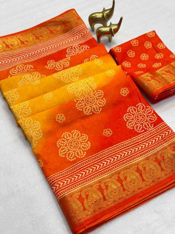 YNF Wholesale Jacquard Printed Sarees  | Surat Manufacturer