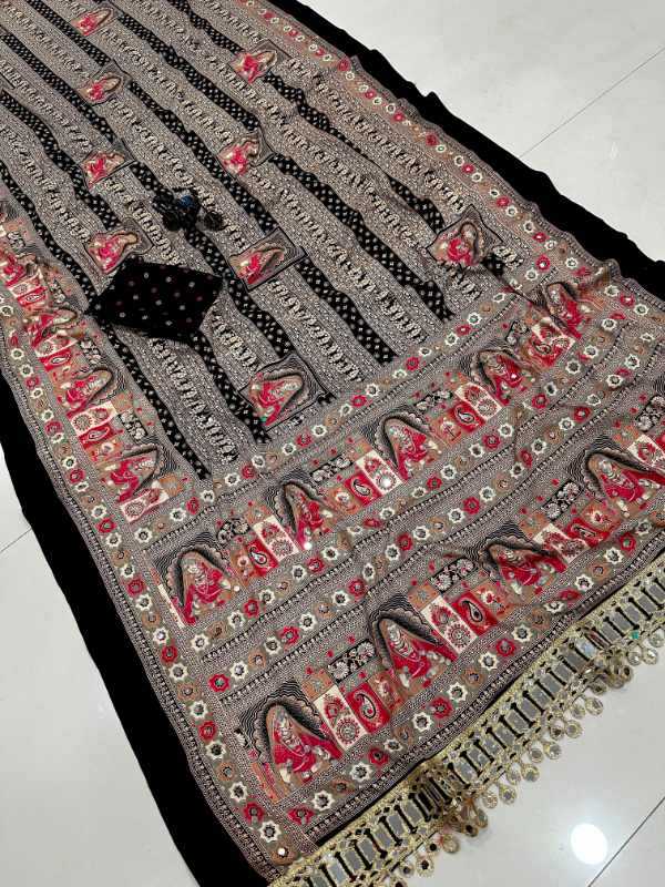 YNF Wholesale Satin Silk Ajrakh Sarees  | Surat Manufacturer