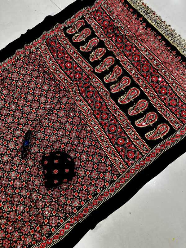 YNF Wholesale Crepe Mirror Work Saree  | Surat Manufacturer