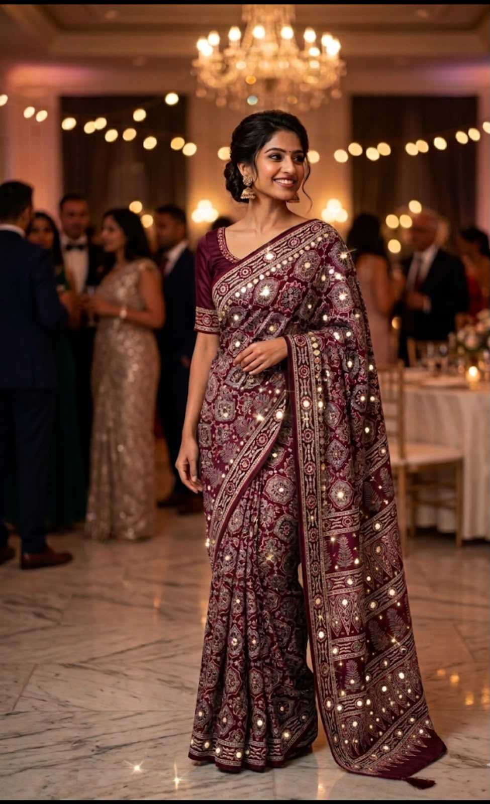 YNF Wholesale Satin Mirror Work Saree  | Surat Manufacturer