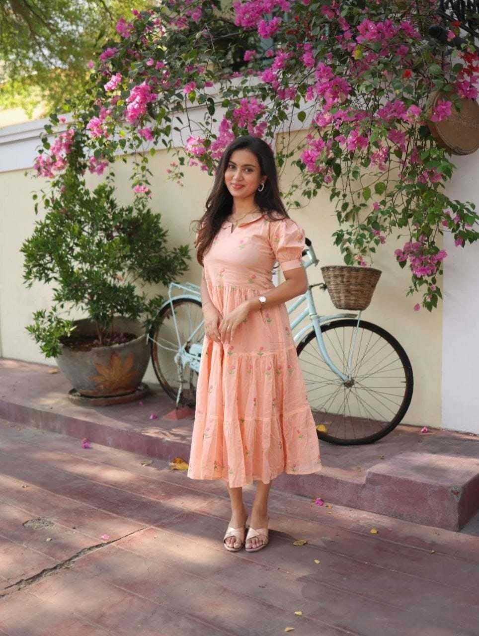 YNF Wholesale Chanderi Cotton Maxi Dresses KESH210 224 | Surat Manufacturer