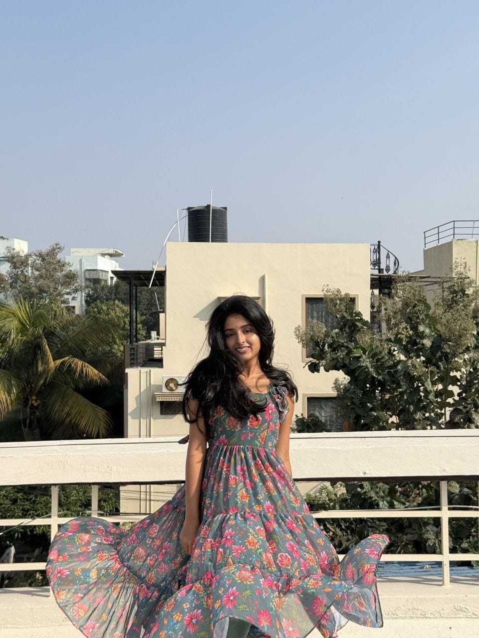 YNF Wholesale Chiffon Printed Gowns  | Surat Manufacturer