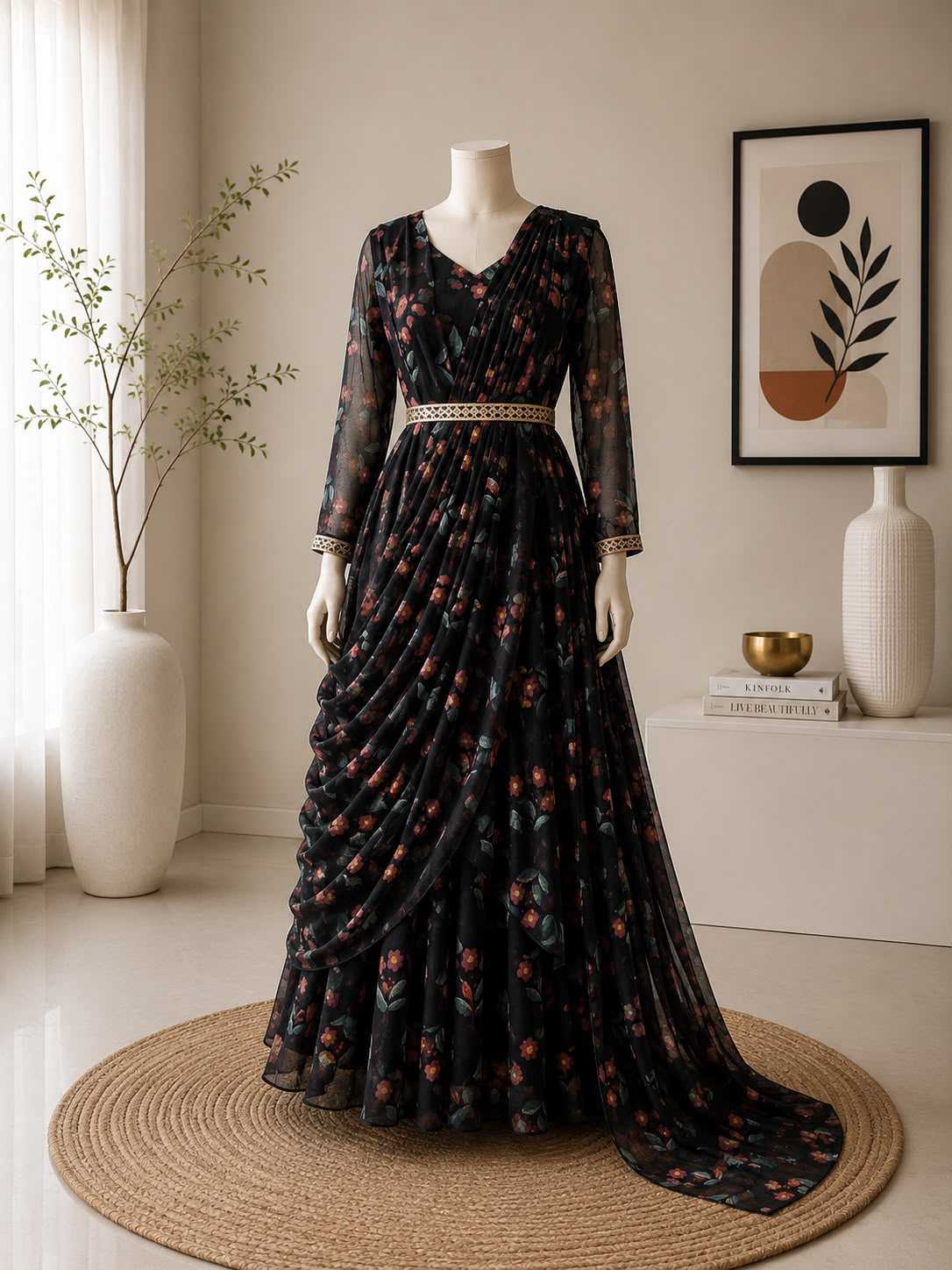 YNF Wholesale Chiffon Anarkali Gown KESH210 Flowy | Surat Manufacturer
