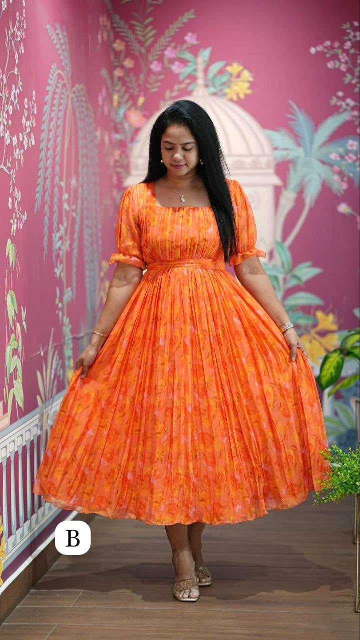 YNF Wholesale Chinon Silk Party Wear Gowns KESH210 Neck | Surat Manufacturer
