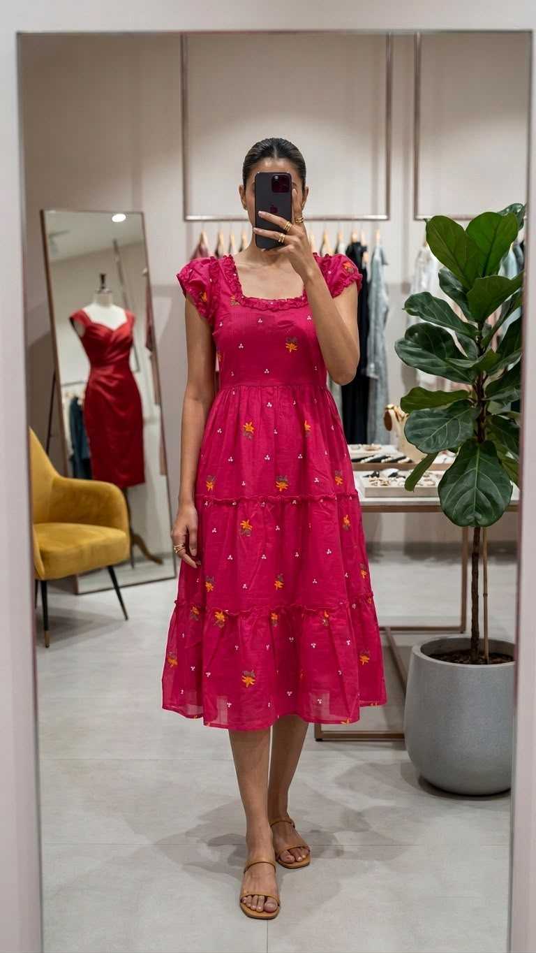 YNF Wholesale Chanderi Cotton Maxi Dresses KESH210 Onion Pink | Surat Manufacturer