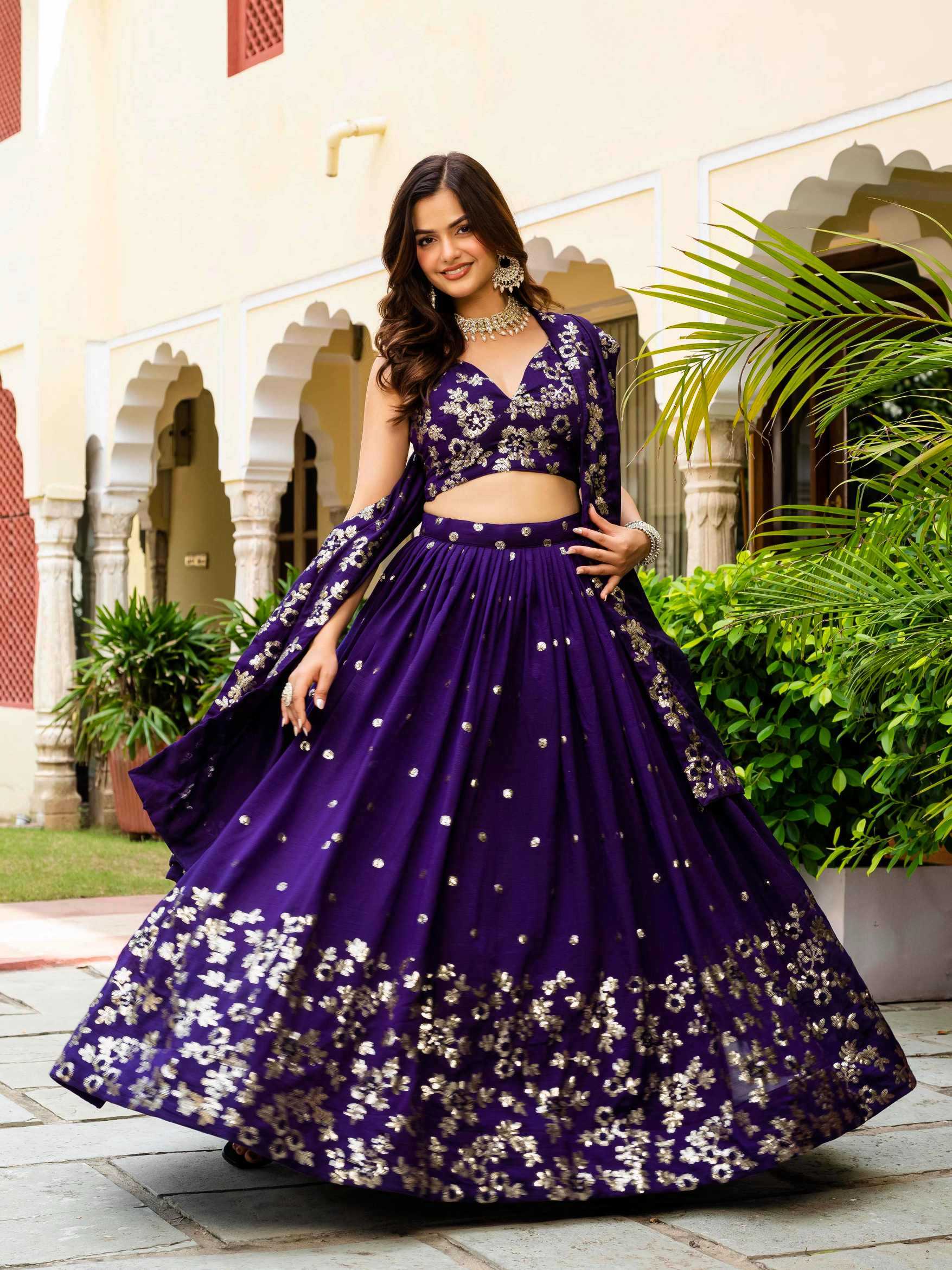 YNF Wholesale Soft Vichitra Embroidered Lehenga KESH213 287 | Surat Manufacturer