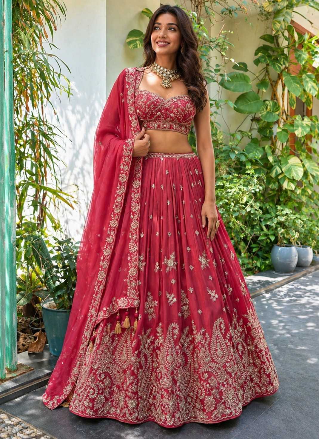 YNF Wholesale Chinon Embroidered Lehenga KESH213 318 | Surat Manufacturer