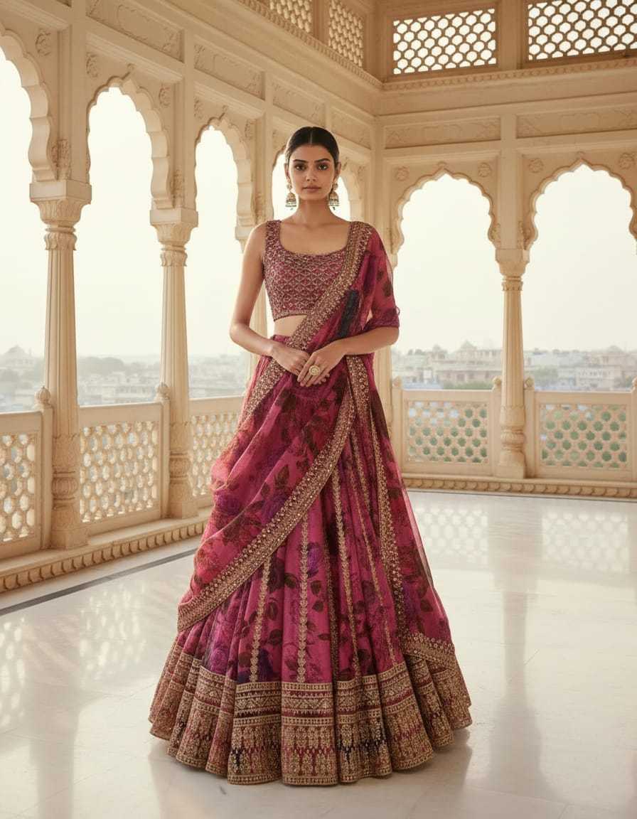 YNF Wholesale Organza Embroidered Lehenga KESH213 | Surat Manufacturer