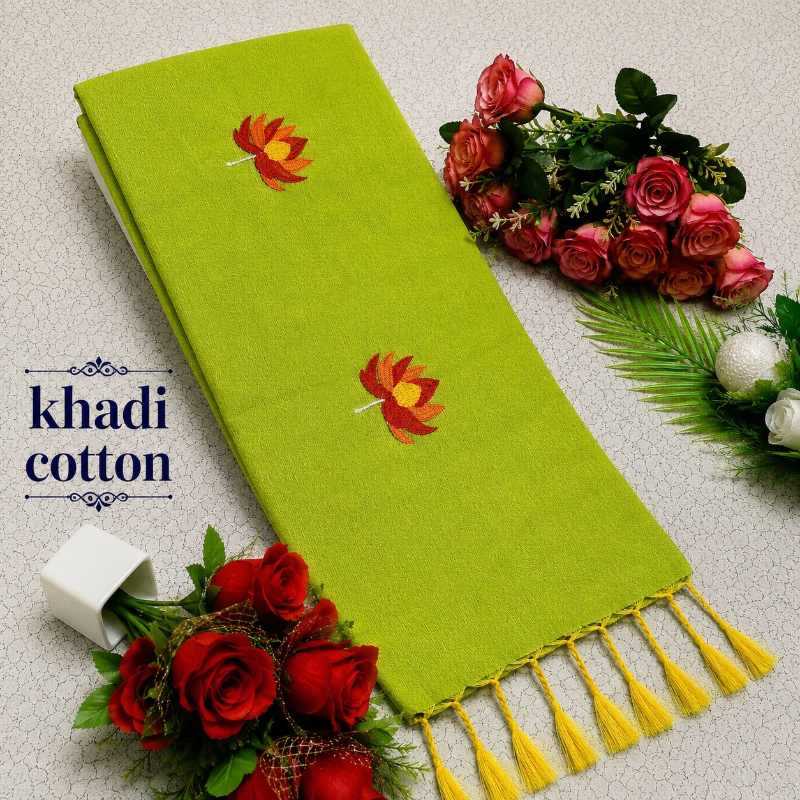 YNF Wholesale Khadi Cotton Embroidered Sarees  | Surat Manufacturer
