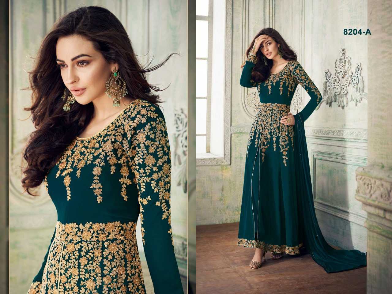 YNF Wholesale Georgette Embroidery Gowns  | Surat Manufacturer