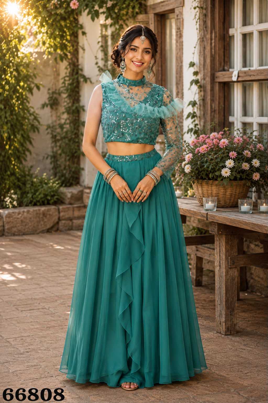 YNF Wholesale Georgette Embroidered Lehenga  | Surat Manufacturer