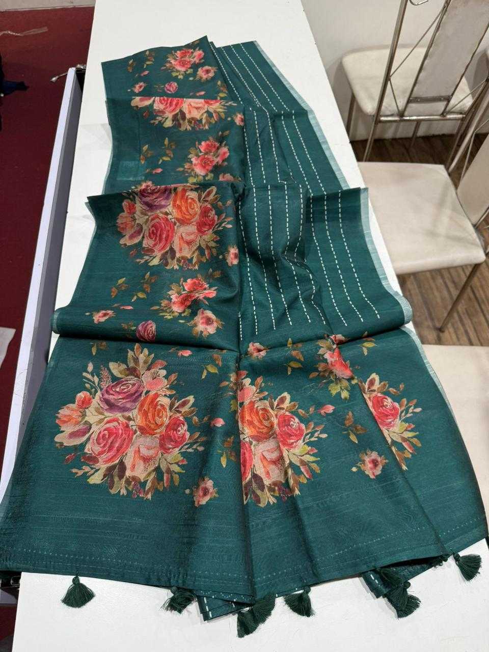 YNF Wholesale Tussar Silk Printed Sarees  | Surat Manufacturer