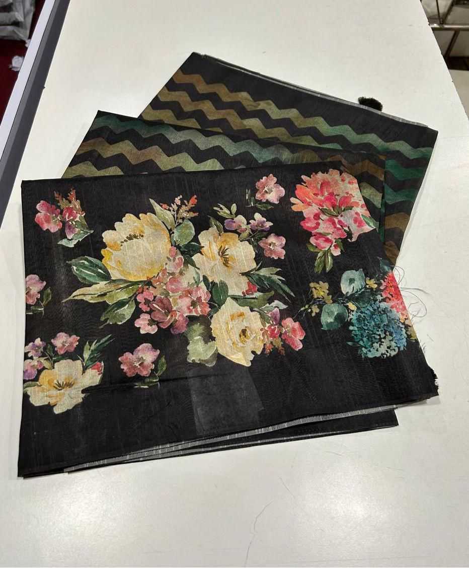 YNF Wholesale Tussar Silk Printed Sarees  | Surat Manufacturer