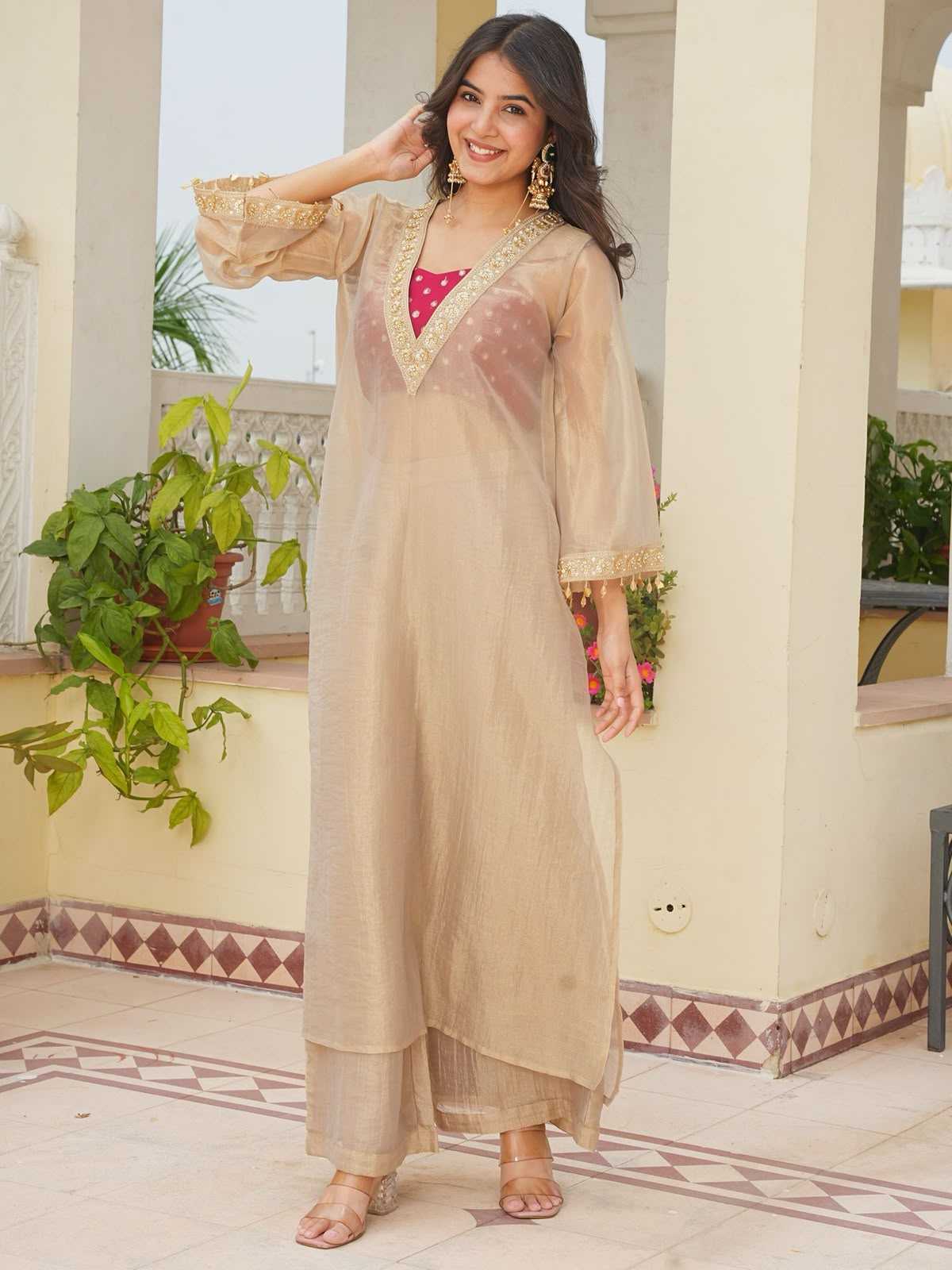 YNF Wholesale Tissue Party Wear Kurtis  | Surat Manufacturer