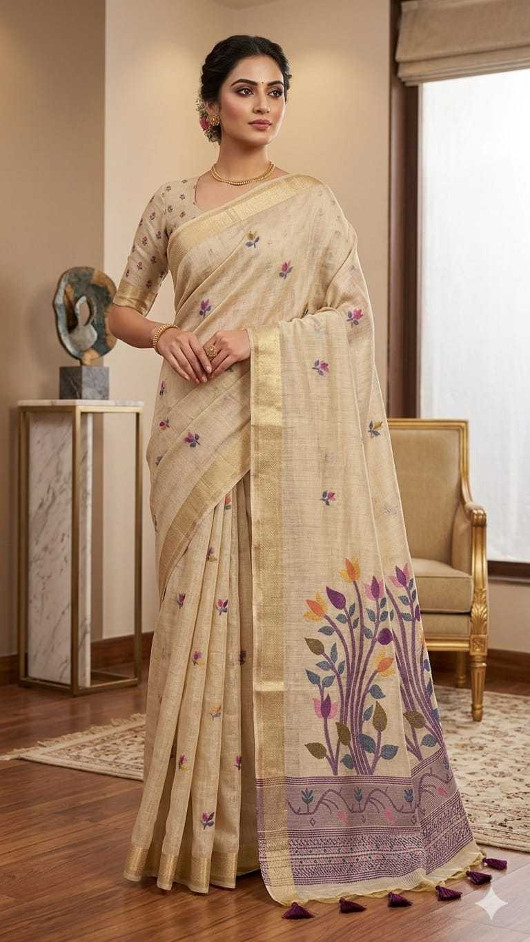 YNF Wholesale Cotton Floral Sarees  | Surat Manufacturer