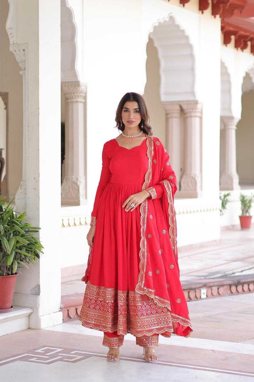 YNF Wholesale Vichitra Silk Embroidery Gowns  | Surat Manufacturer