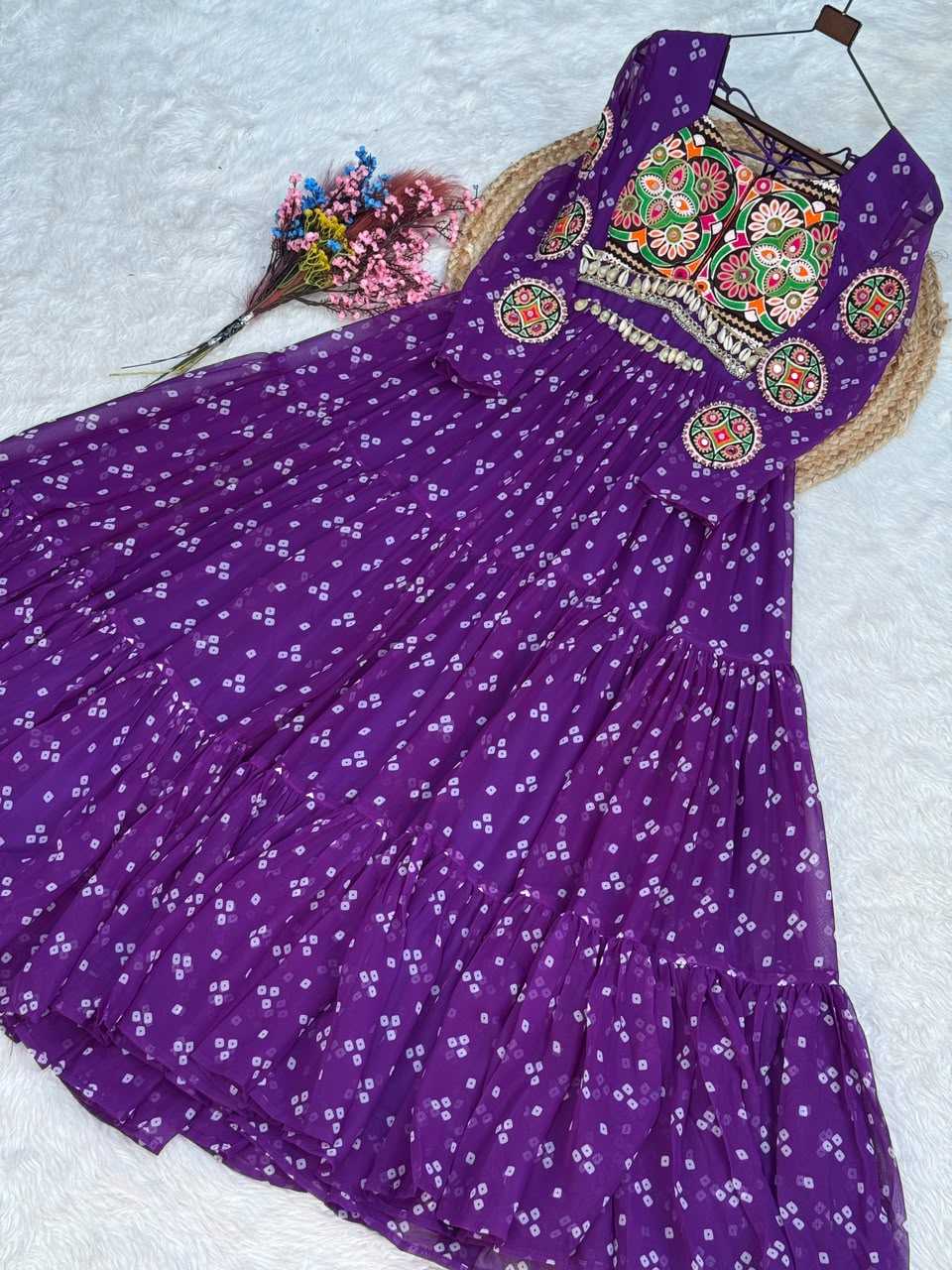 YNF Wholesale Faux Georgette Printed Gowns  | Surat Manufacturer