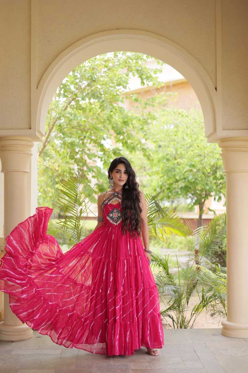YNF Wholesale Faux Georgette Printed Gowns  | Surat Manufacturer