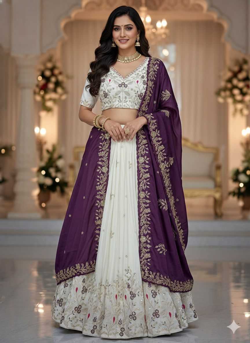 YNF Wholesale Chinon Embroidered Lehenga  | Surat Manufacturer