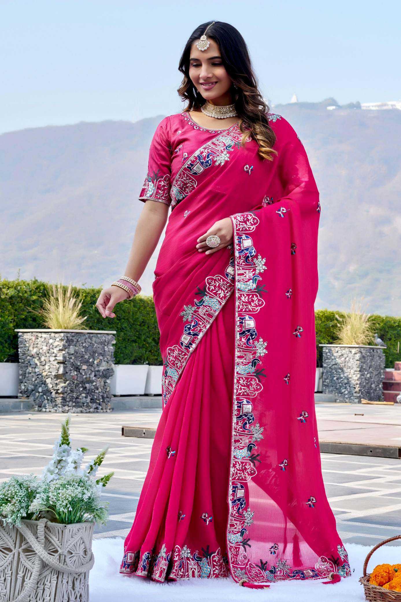 YNF Wholesale Chiffon Sequence Sarees  | Surat Manufacturer