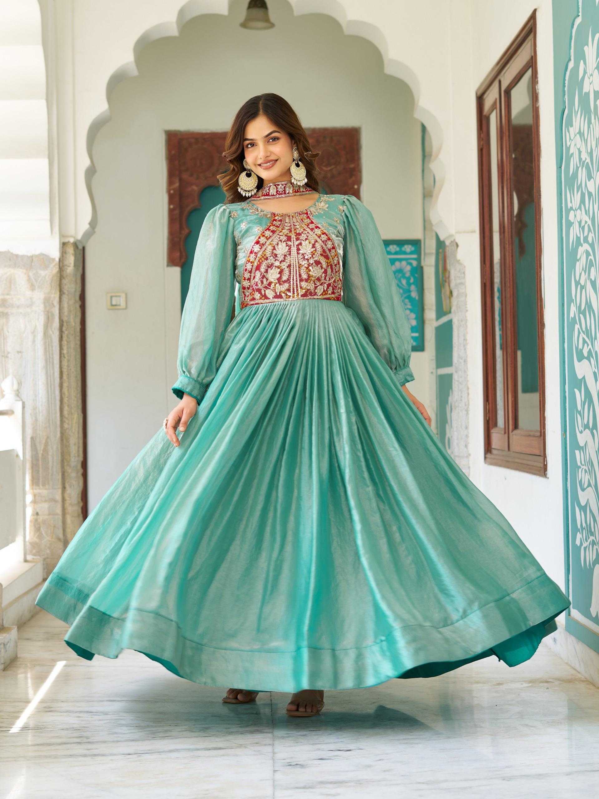 YNF Wholesale Silk Embroidery Gowns KESH498 146 | Surat Manufacturer
