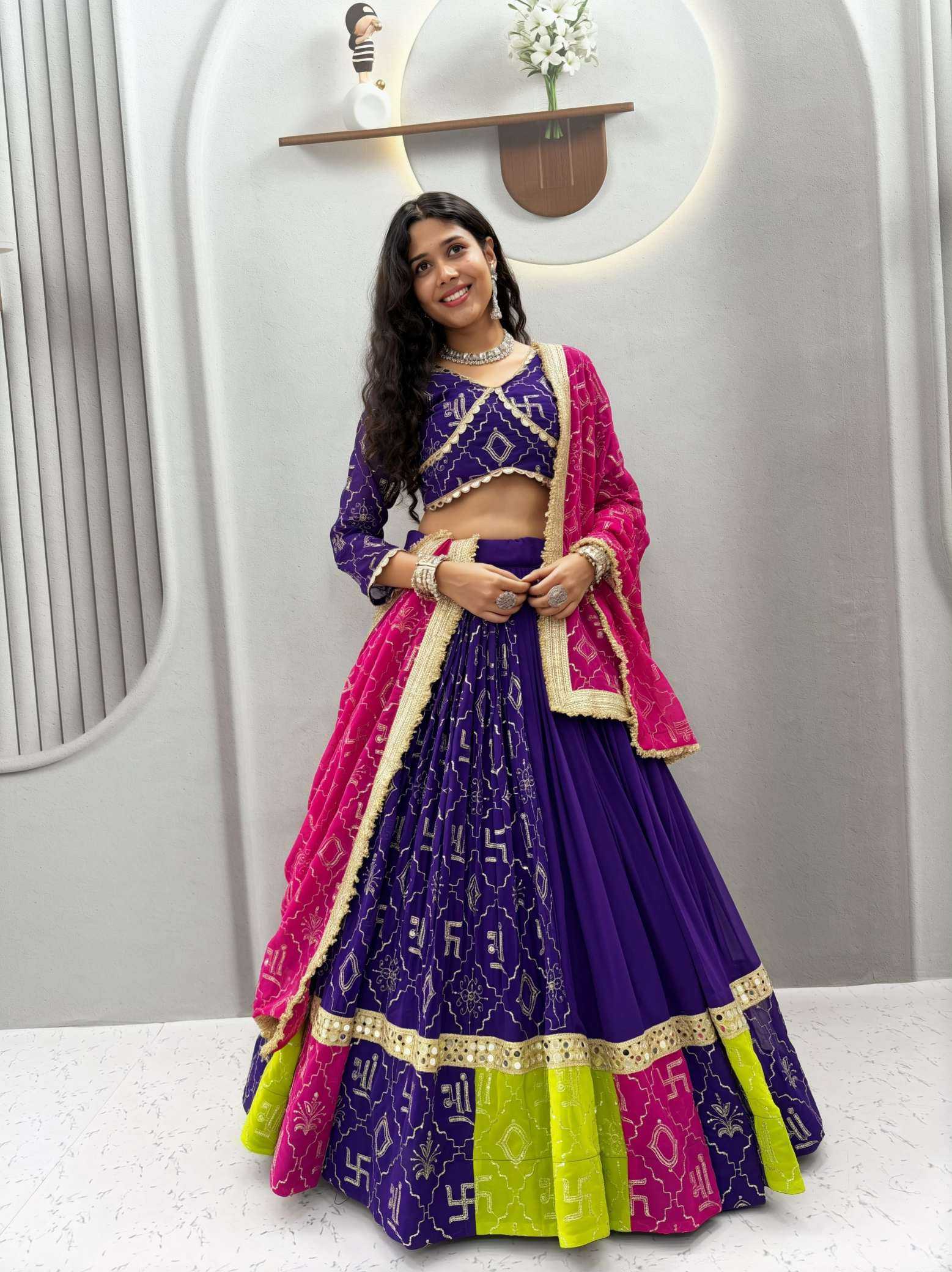 YNF Wholesale Faux Georgette Embroidered Lehenga  | Surat Manufacturer