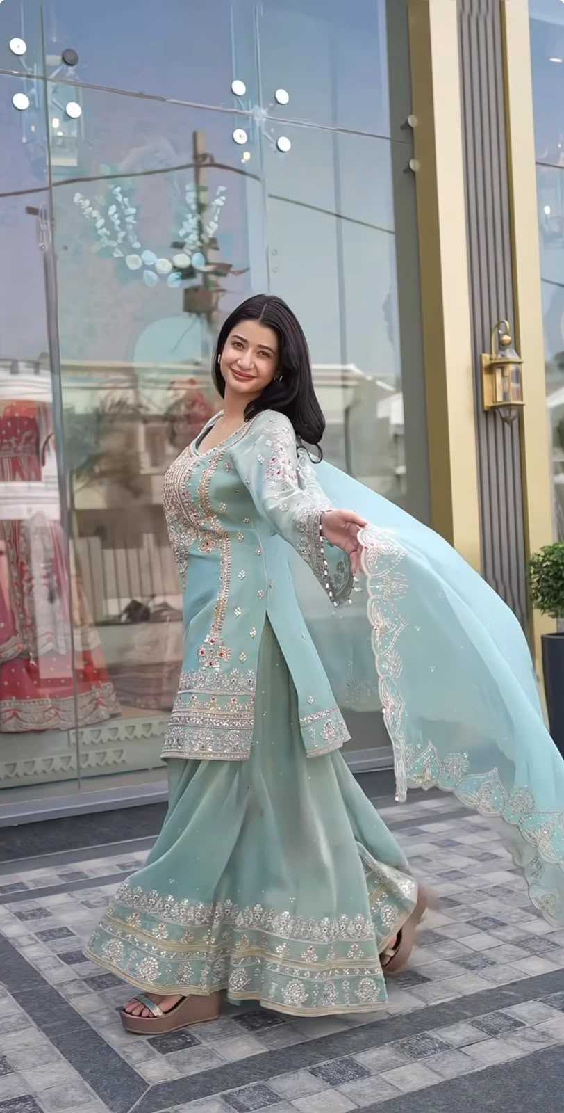 YNF Wholesale Faux Georgette Sharara Salwar Suits  | Surat Manufacturer