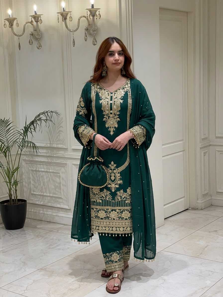 YNF Wholesale Faux Georgette Embroidery Suits  | Surat Manufacturer