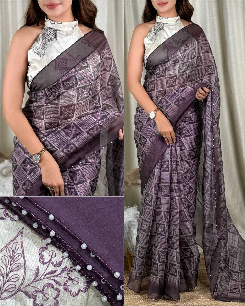 YNF Wholesale Organza Printed Sarees KESH501 Mansi | Surat Manufacturer