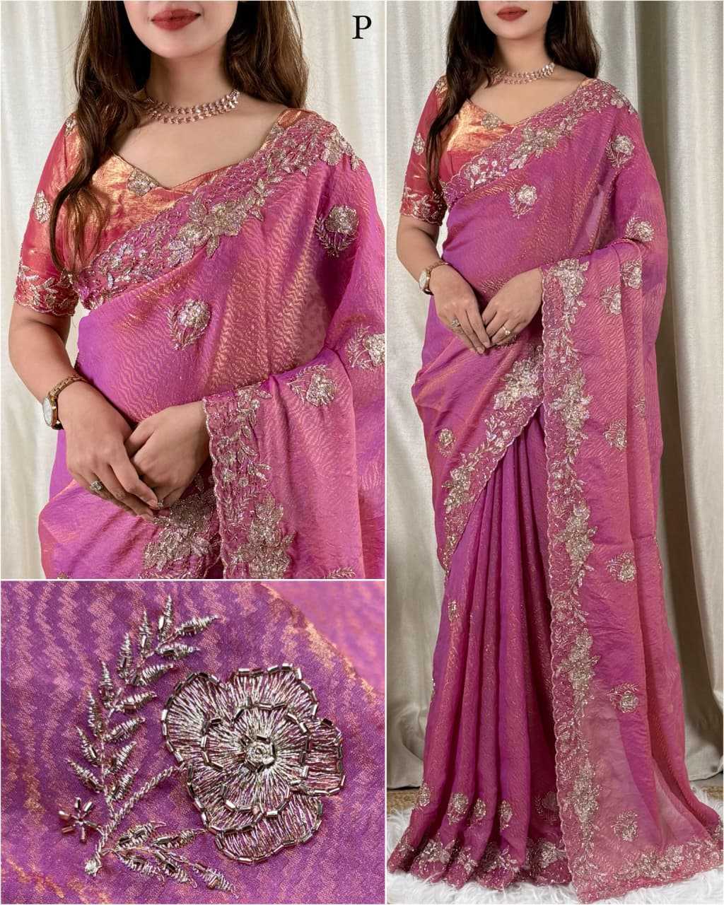 YNF Wholesale Satin Embroidered Sarees KESH501 Ranisha | Surat Manufacturer