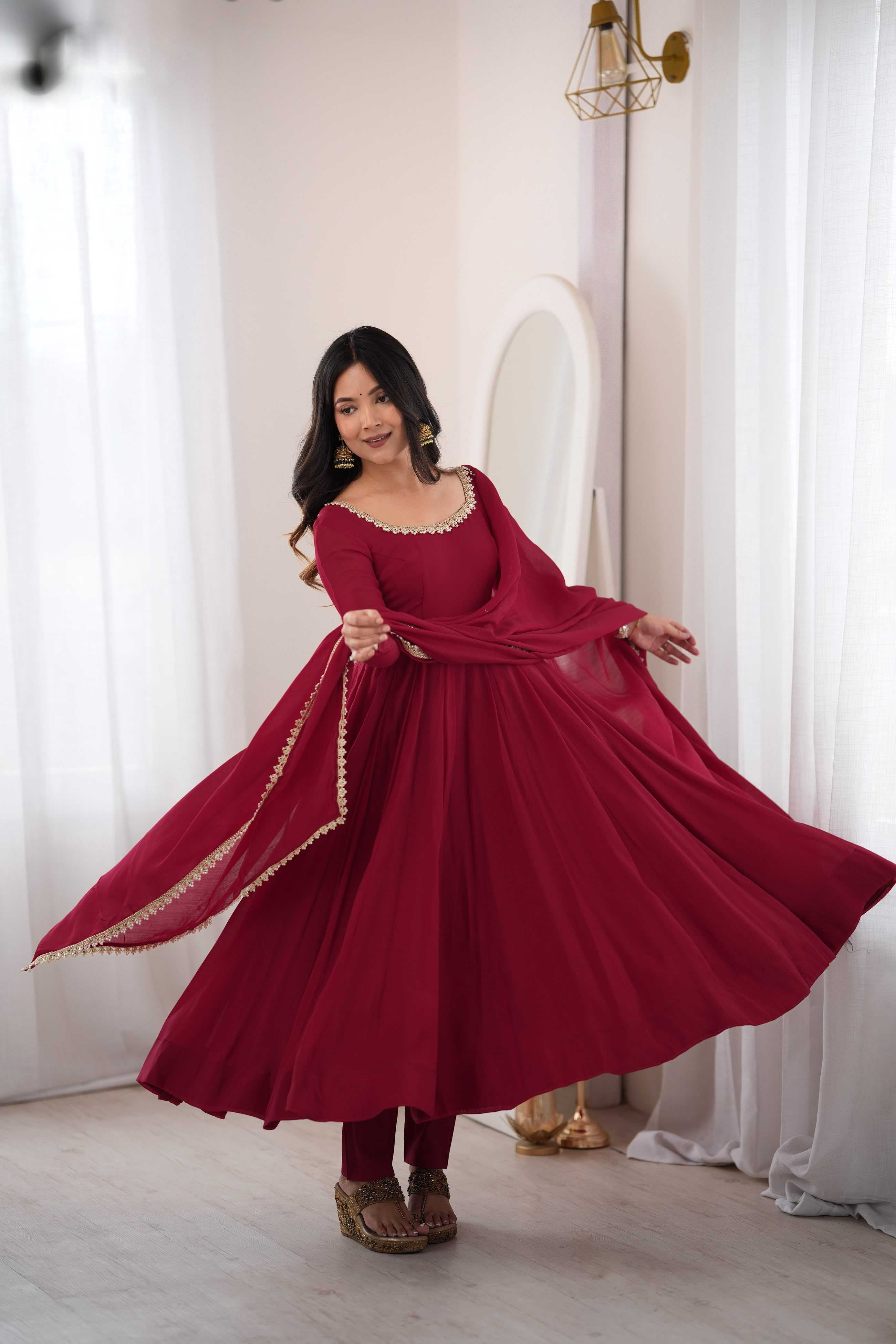 YNF Wholesale Chanderi Soft Fancy Gowns  | Surat Manufacturer