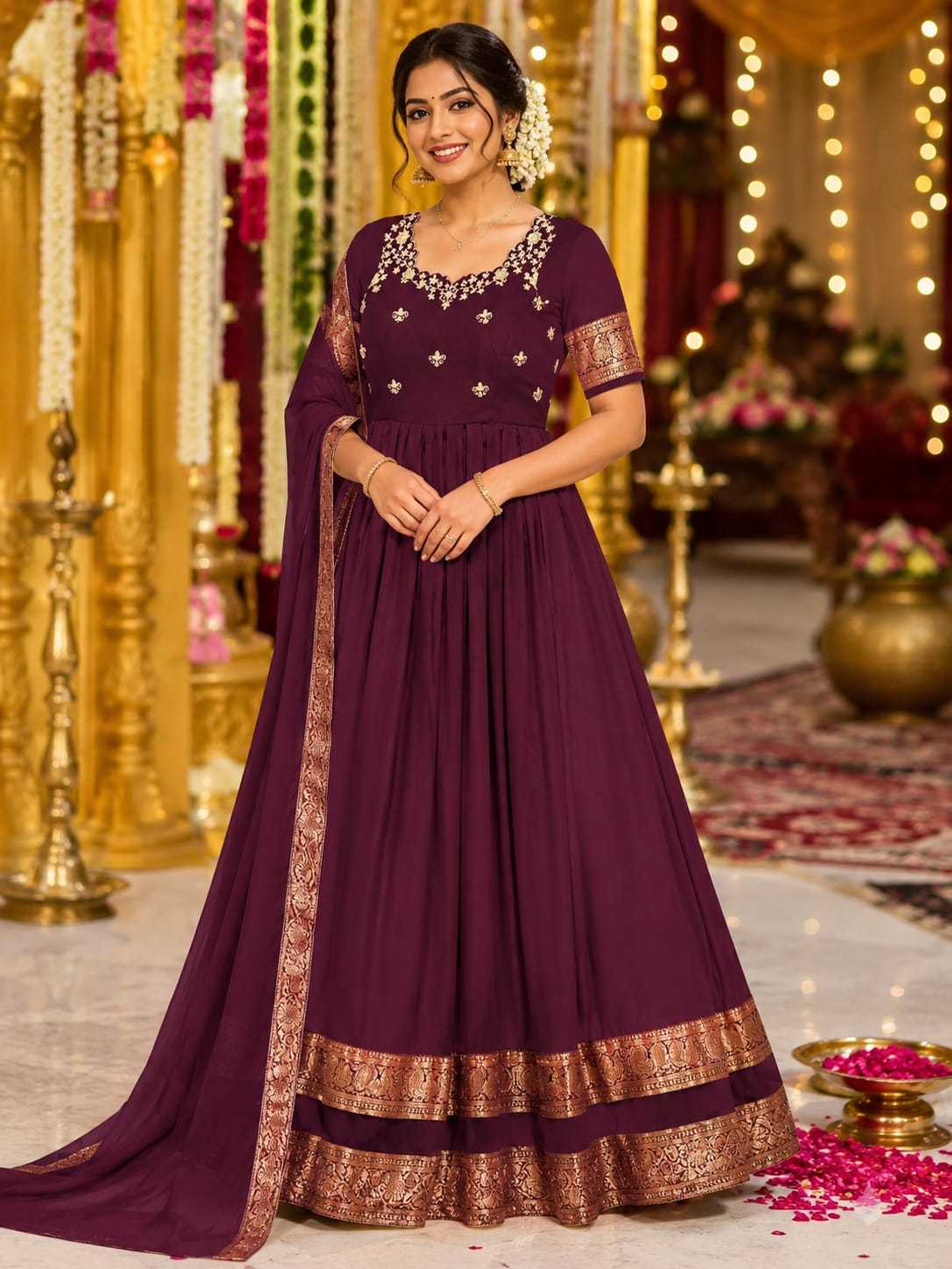YNF Wholesale Premium Silk Embroidery Gowns  | Surat Manufacturer