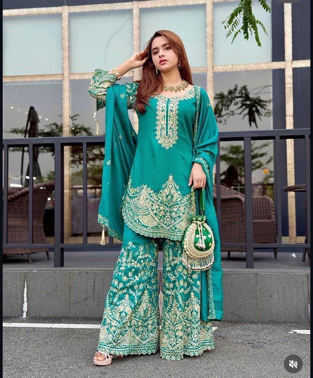 YNF Wholesale Chinon Silk Embroidery Suits  | Surat Manufacturer