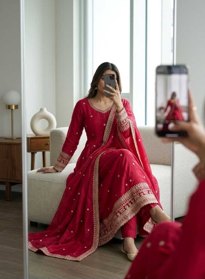 YNF Wholesale Pure Silk Embroidery Gowns  | Surat Manufacturer