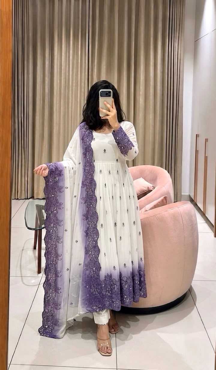 YNF Wholesale Georgette Embroidery Gowns  | Surat Manufacturer