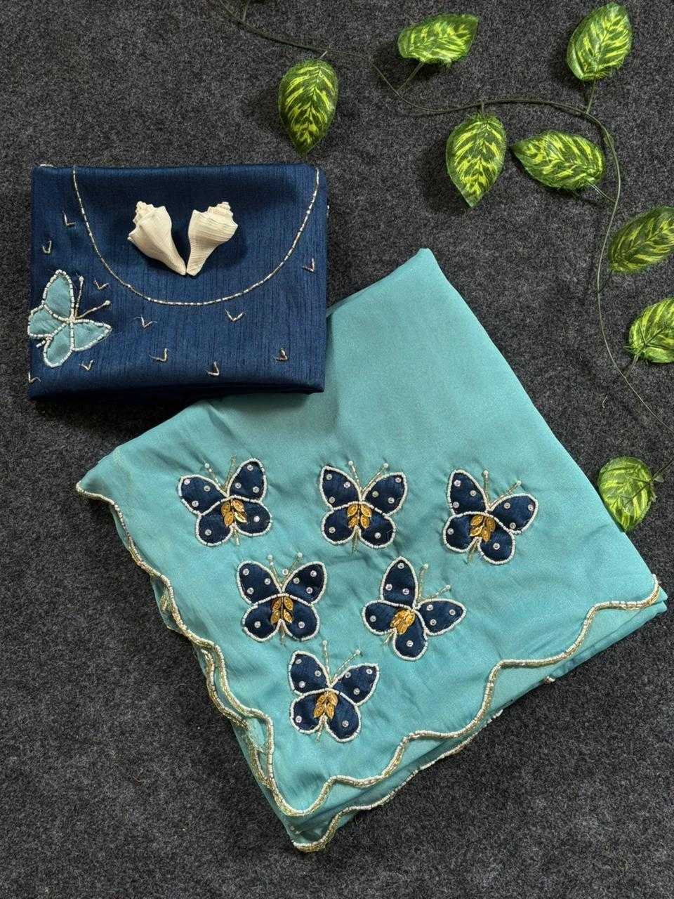 YNF Wholesale Chinon Hand Work Sarees  | Surat Manufacturer